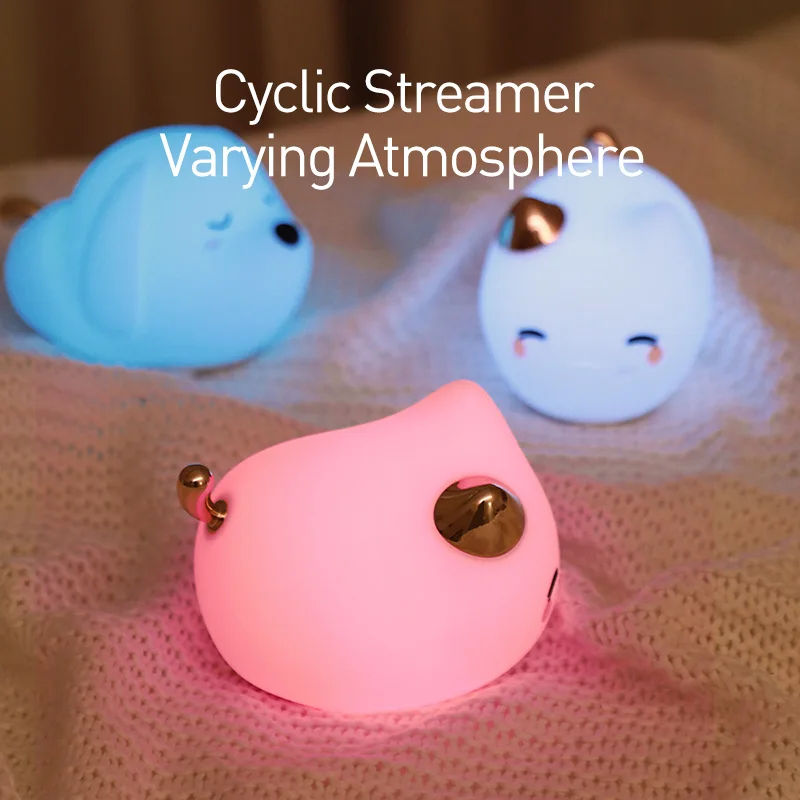 Baseus светодиодный ночной Светильник s милые животные силиконовый ночник для детей