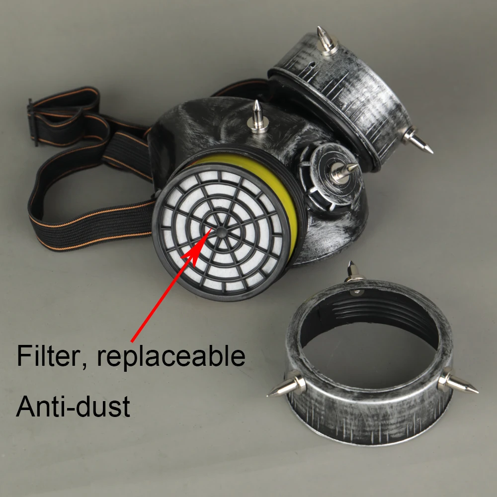 

Cosplay Halloween Punk Mask Retro Masquerade Goggles Half Face Mask Anti-dust Filter Replaceable Masks Props