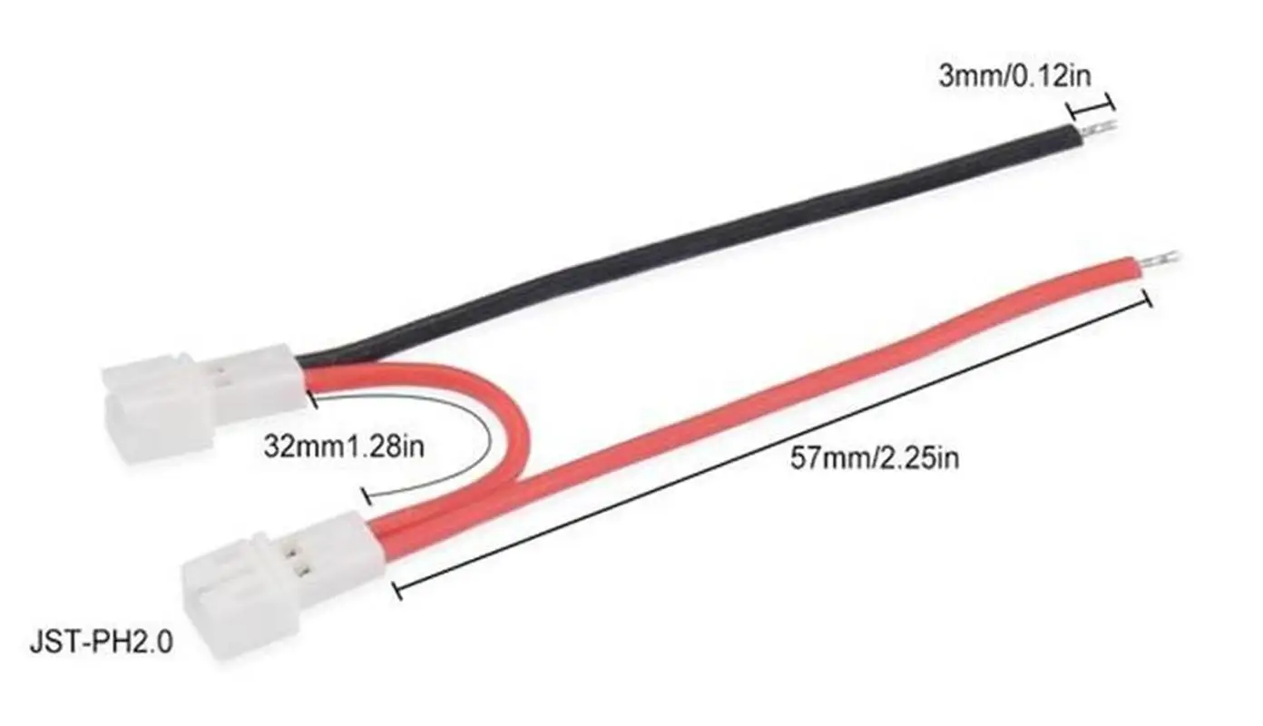 Сверхмягкий силиконовый провод 24AWG переходник серии PH2.0 для аккумулятора от 1S до