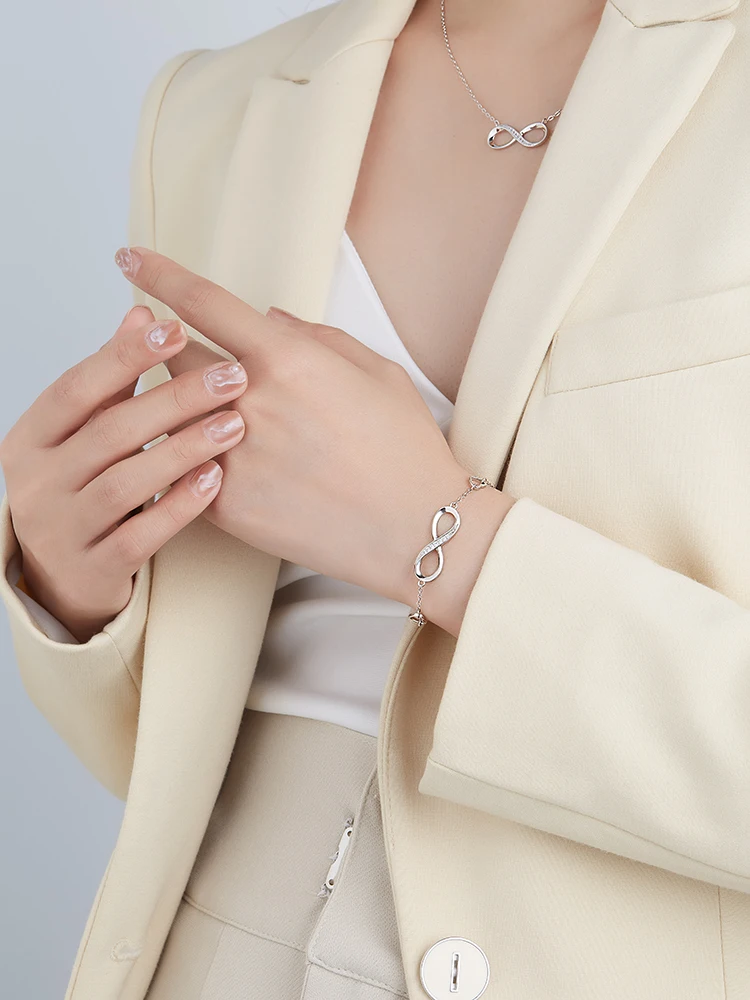 

SILVERHOO 925 Silver Jewelry Sets For Women Necklace Earrings Bracelet Girl Female Birthday Wedding Party Jewelry New Arrival