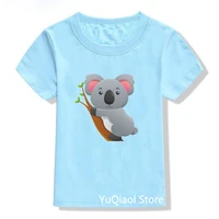 cute cartoon koalapanda animal print kids tshirt summer top kids lovely tees boys blue tshirt children unisex t shirt clothes