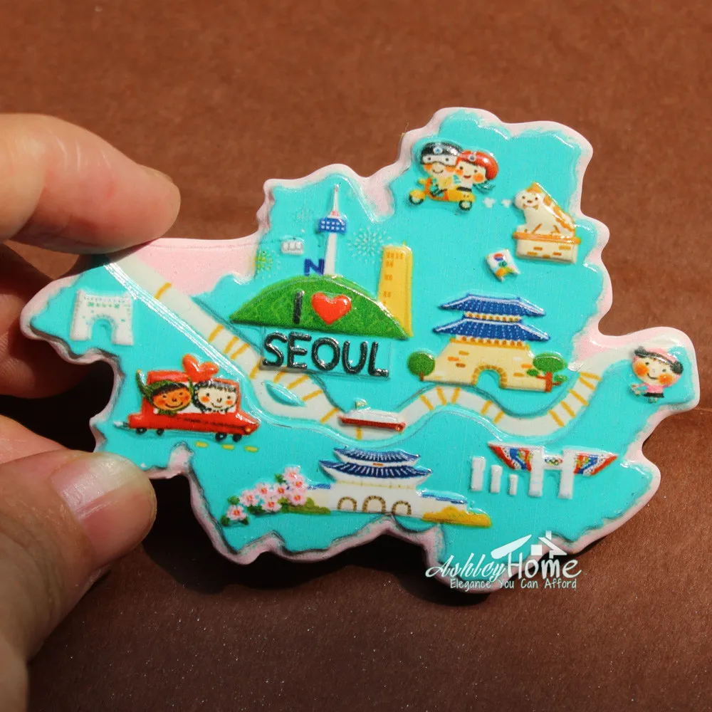 Корея карта Сеула туристическая фотосессия 3D искусственная смола домашний