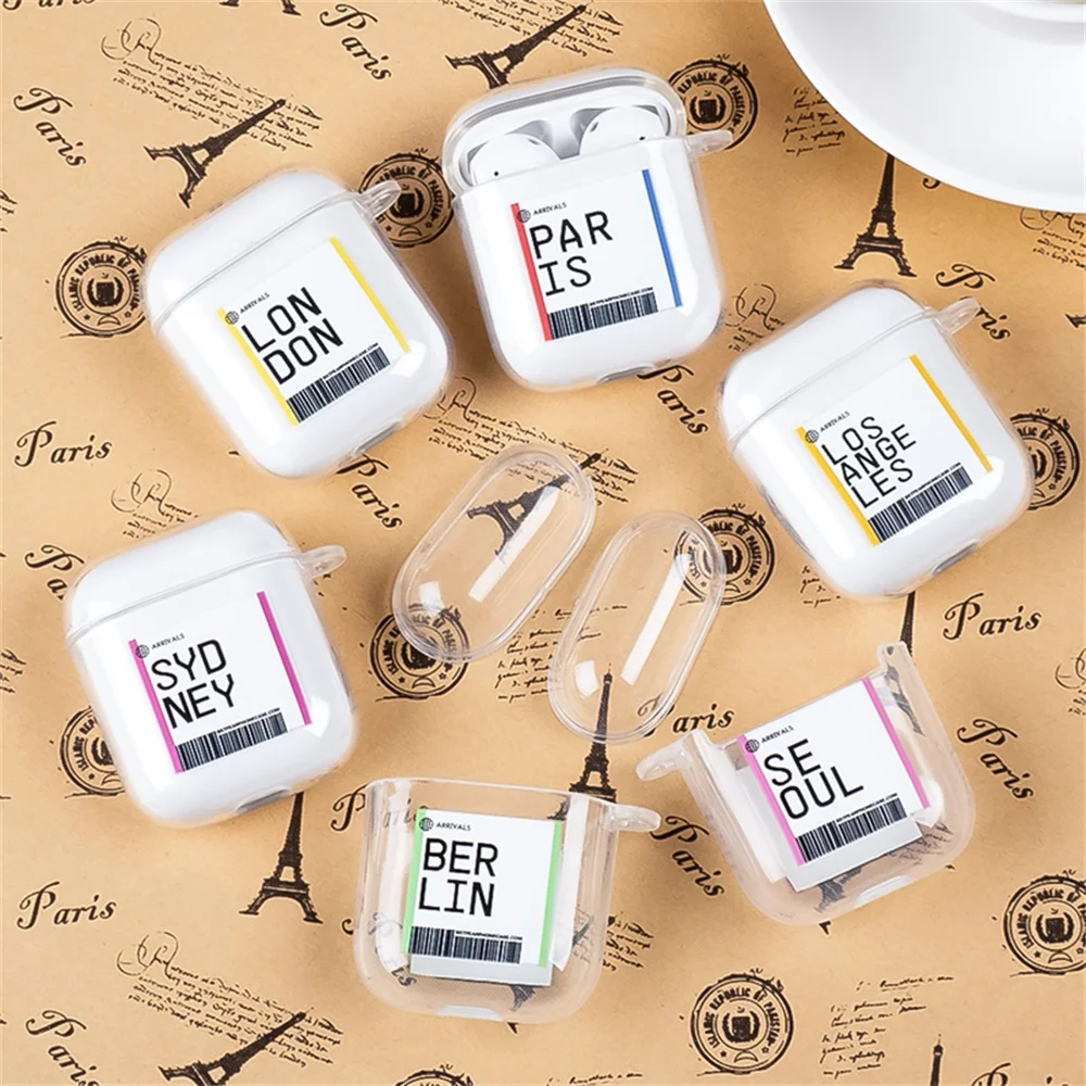 INS City Label штрих-код bluetooth-гарнитура чехол для Airpods 2 1 письмо airбилетов наушники