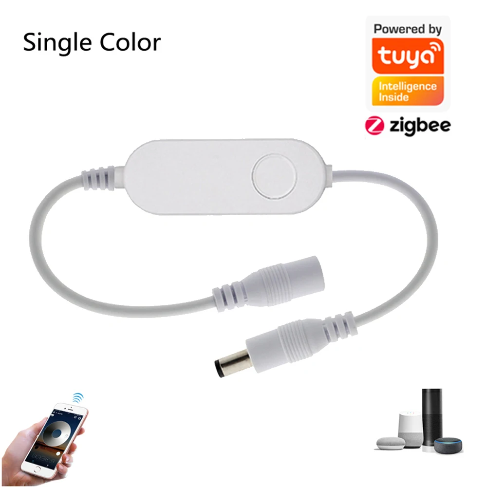 Умный мини регулятор яркости TUYA Zigbee Одноцветный контроллер для светодиодной