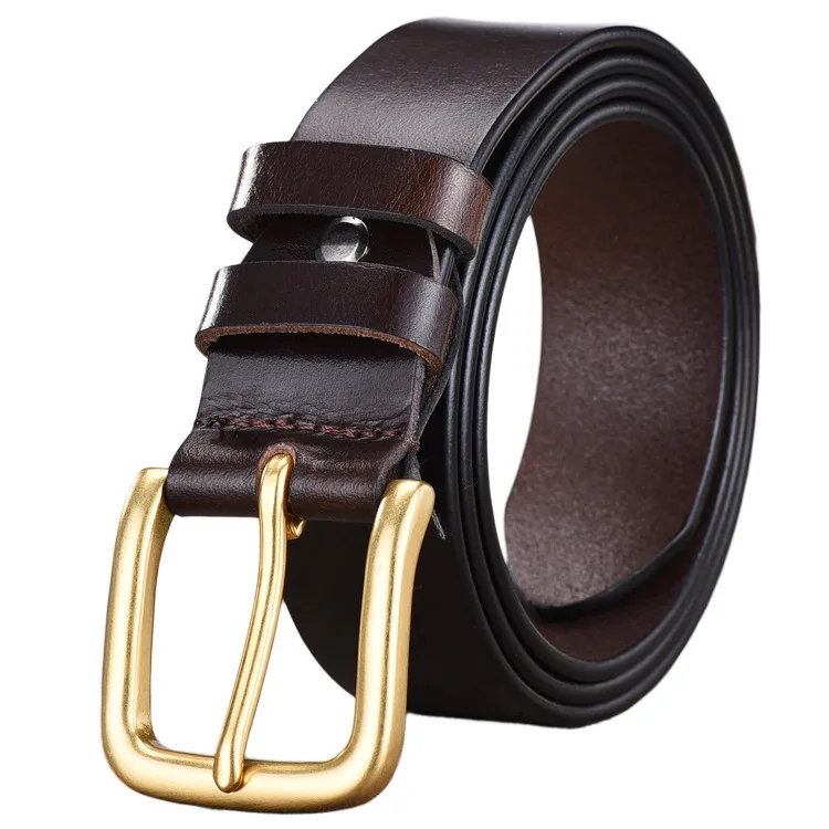 

Cinturones Para Hombre Cinturon Hombre Marca De Lujo Men Copper Buckle Leather Belt Mens Belts Luxury Waist Belt Ceinture Cuir