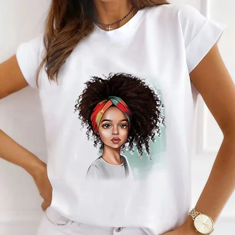 

Women's Printed Summer Round Neck Comfortable T-Shirt Patterned Women's Short-Sleeved Round Neck Top