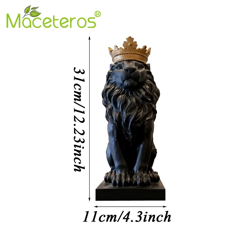 Скандинавская корона скульптура льва из смолы украшение для гостиной винного