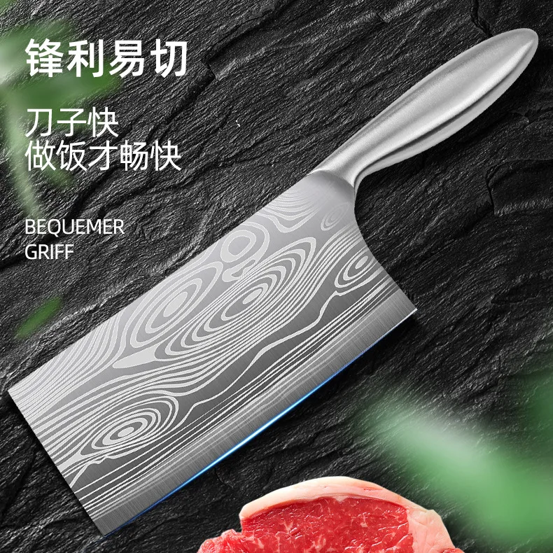 

Stainless Steel Knife Kitchen Knife 3Cr13 Cleaver Knife Chef Slicing Knives Laser Damascus Vein Cooking Knife Comfortable Handle