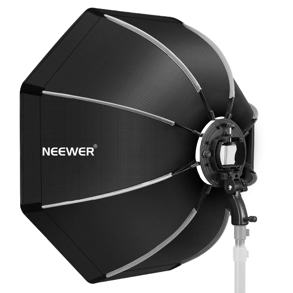 Neewer 35,4 дюйма/90 см восьмиугольный софтбокс с s-образным кронштейном, чехол для переноски для Canon Nikon TT560 NW561 NW562