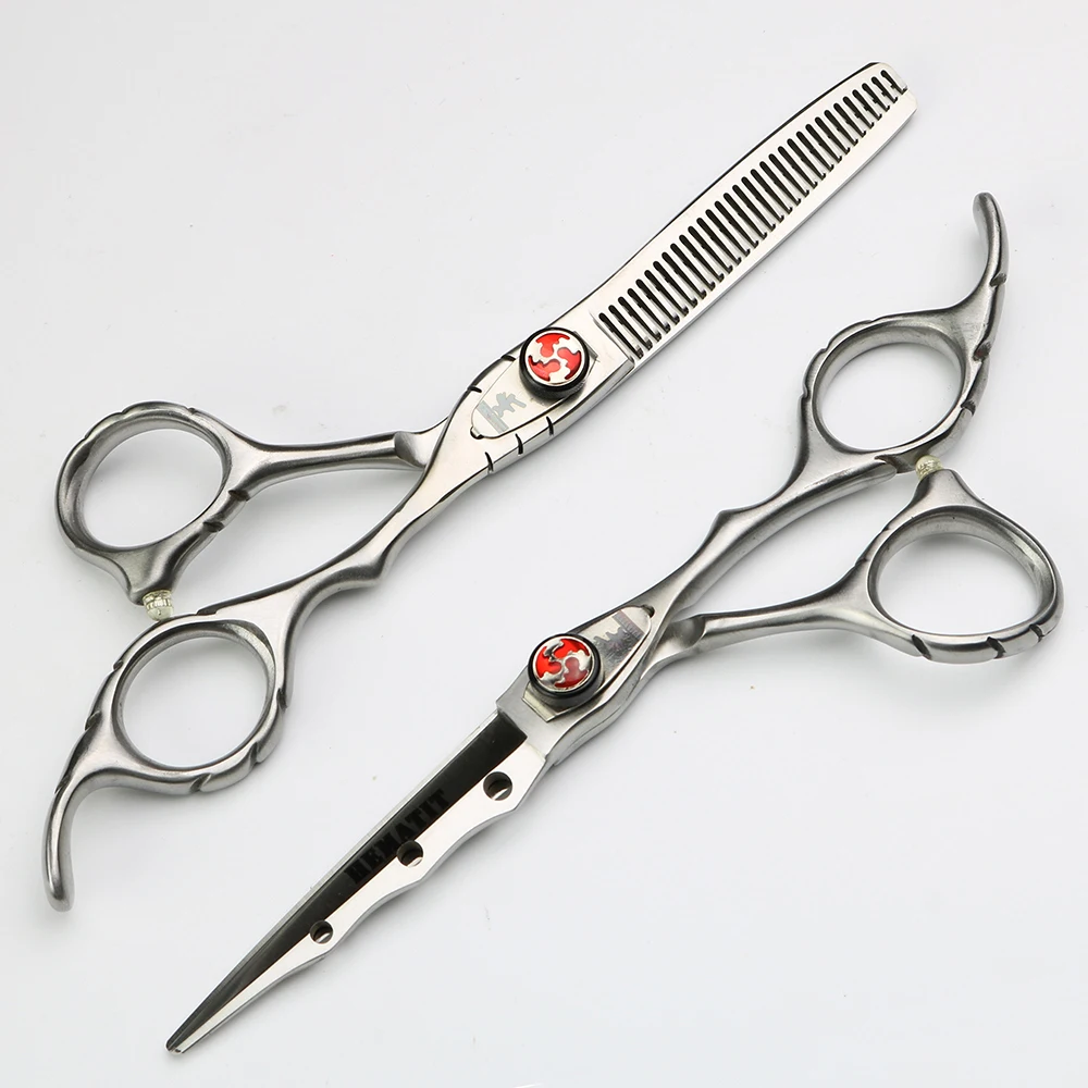 6 дюймов матовые ножницы для волос Япония 440C стрижки и филировочные набор