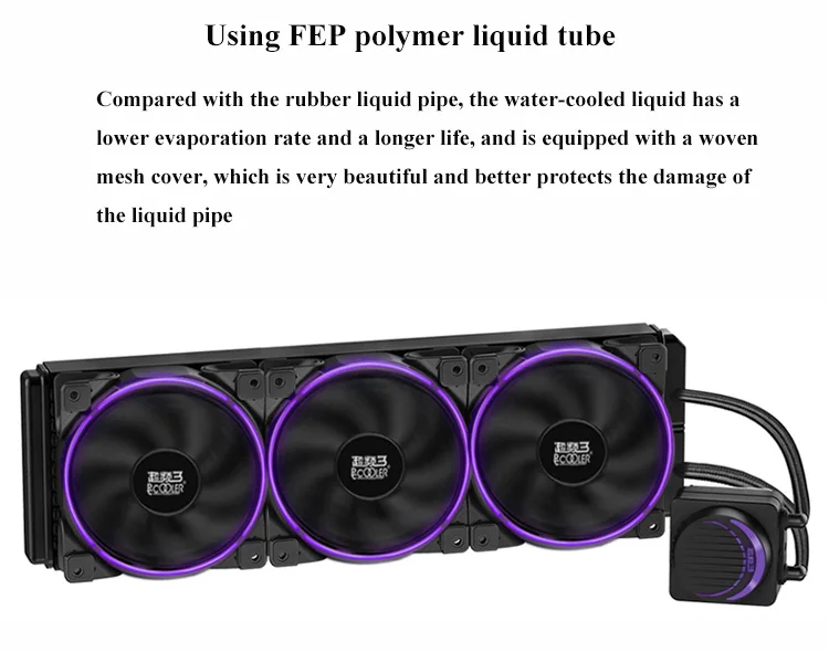 Pccooler PC Case Water Cooling Computer CPU Fan Integrated Water Cooler Cooler For LGA 775/115x/1366/2011/AMD/AM3/AM4