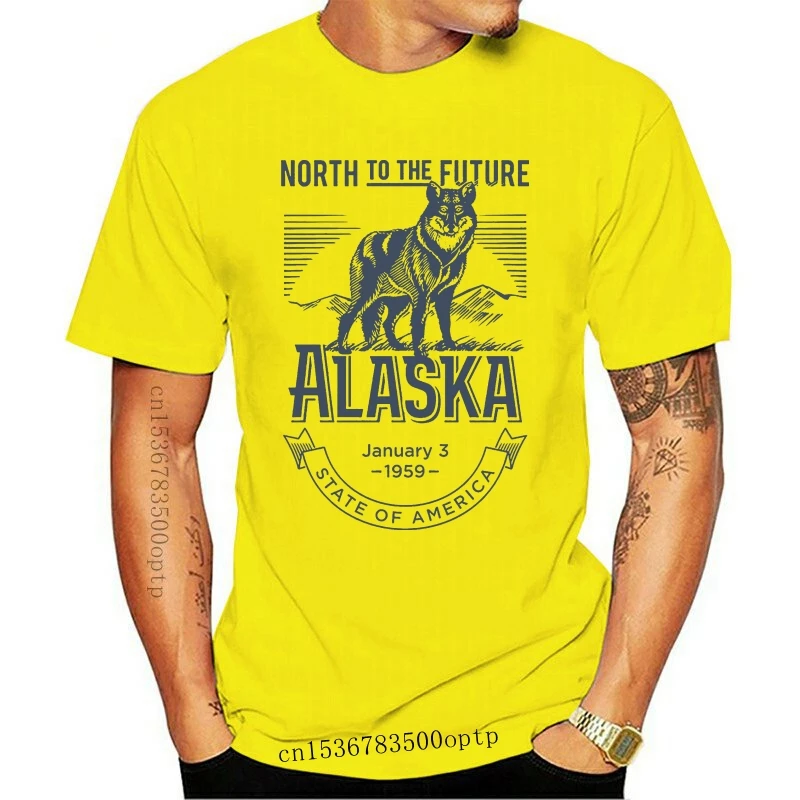 

New North To The Future, Alaska 1959 Men's T-Shirt Cotton Tee Shirt Free Shipping