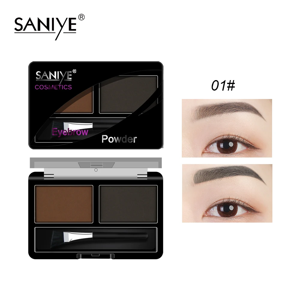 SANIYE 2 Colors Eyebrow Powder Palette Eye Brow Enhancer Professional Waterproof Makeup Eye Shadow With Brush E0220