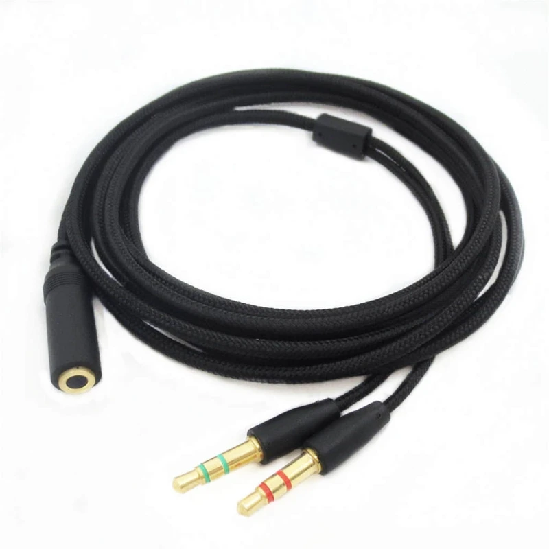 

For -Razer Earphone Audio Cable Headphone Adapter Splitter Headset Microphone For -Razer Electra/Kraken PRO 7.1 V2/Hamme