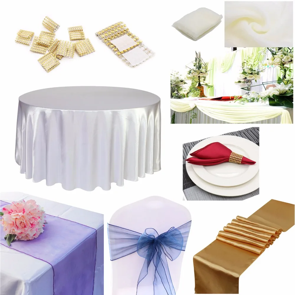 Свадебная вечеринка из органзы Swag стул с поясом искусственная скатерть кольцо