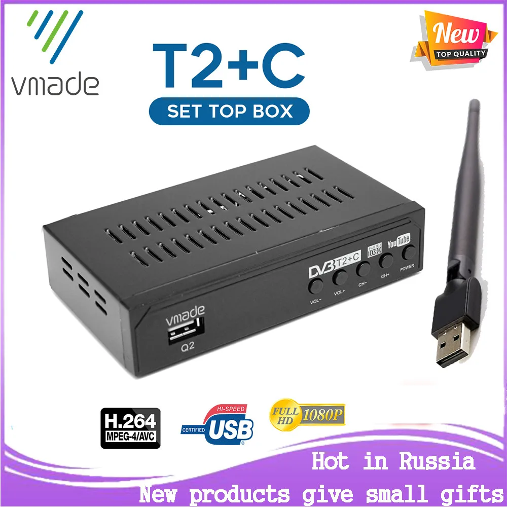 2020 цифровая тв приставка цифровое ТВ HD цифровой приемник DVB T2 + C два в 1 с