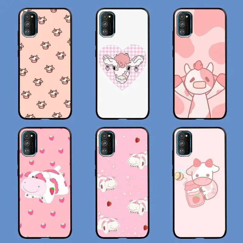 

Cute Kawaii Cartoon Cow Pink Phone Case For Samsung Galaxy J2 J4 Plus J5 Prime J6 J7 2016 Note 5 7 8 9 10 Cover Fundas Coque