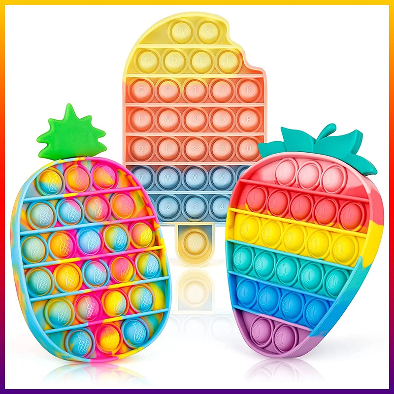 

Rainbow Push Bubble Animal Fidget Toys Sensory Autism Squeeze Stress Reliever Mini Toys Game Fidget Relax Toy