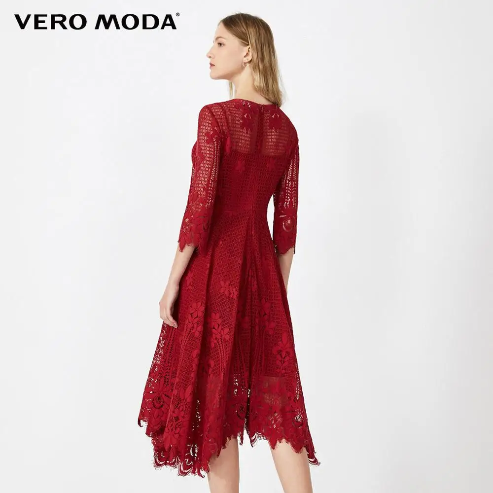 Женские кружевные вечерние платья с круглым вырезом и рукавами 3/4 Vero Moda | 32027C513