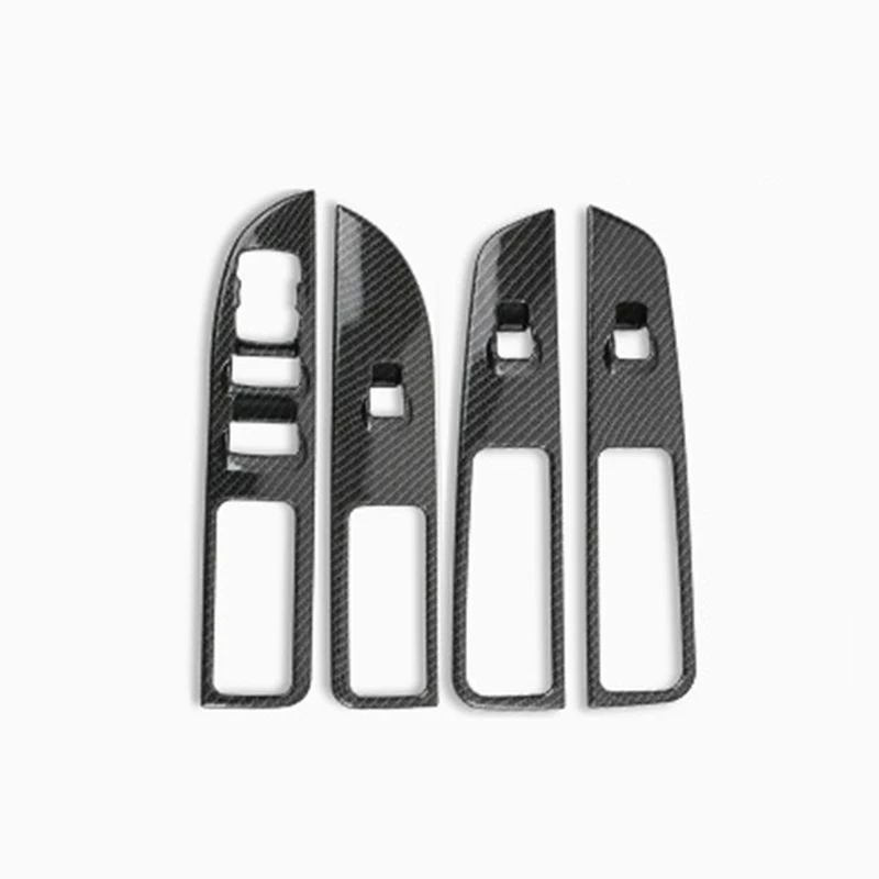 

4 шт./компл. ABS автомобилей внутренняя дверь окна лифт кнопка включения Панель Крышка отделки, пригодный для Ford Explorer 2016 2017 2018 2019 LHD