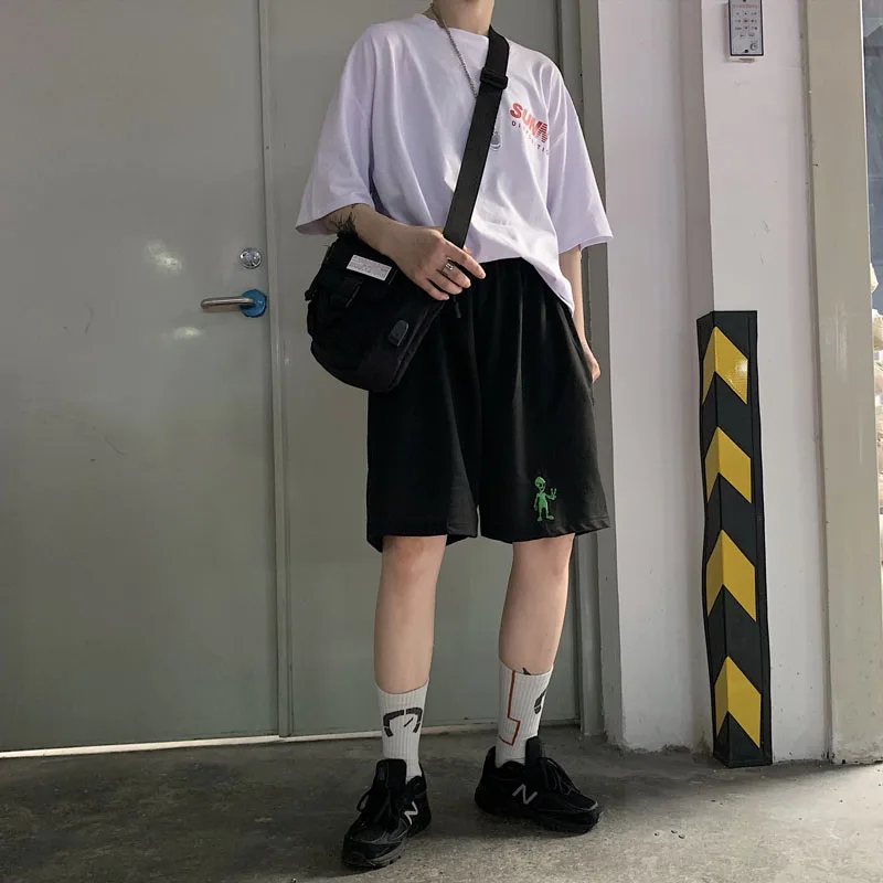 

Summer Korean Harajuku Vintage casual embroidery dropshipping regular loose High waist Sports Cycling shorts female clothing