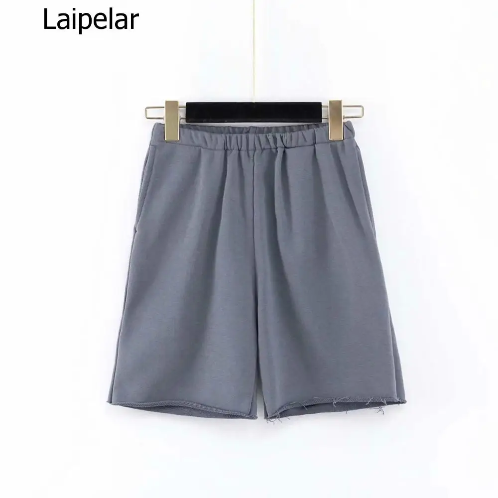 Шорты женские однотонные в стиле ретро с высокой талией и карманами | Женская