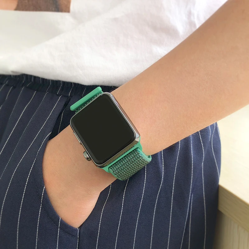 Для наручных часов Apple Watch серии 3/2/1 38 мм 42 нейлон мягкий дышащий для iWatch сменный
