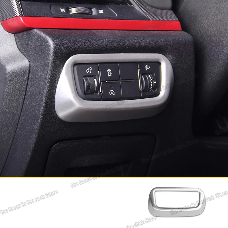 

lsrtw2017 silver car headlight adjust esp switch frame trims decoration for changan cs55 2017 2018 2019 2020 2021 accessories