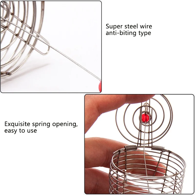 Новинка 1 шт. рыболовная приманка из нержавеющей стали маленькая клетка удочка