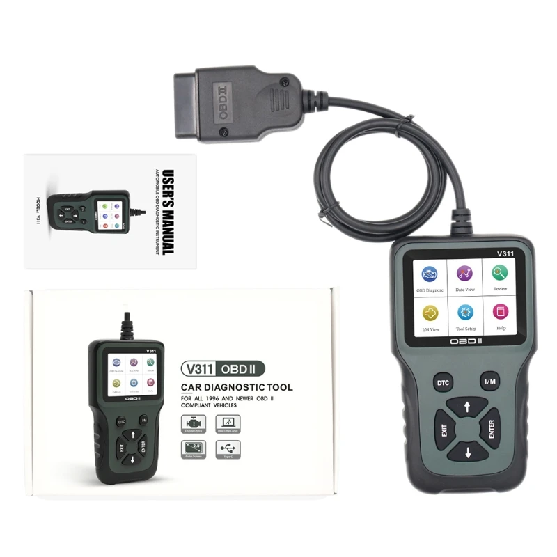 

Считыватель кодов автомобиля, улучшенный Универсальный считыватель кодов неисправностей двигателя автомобиля, OBD-сканер, автомобильный ди...