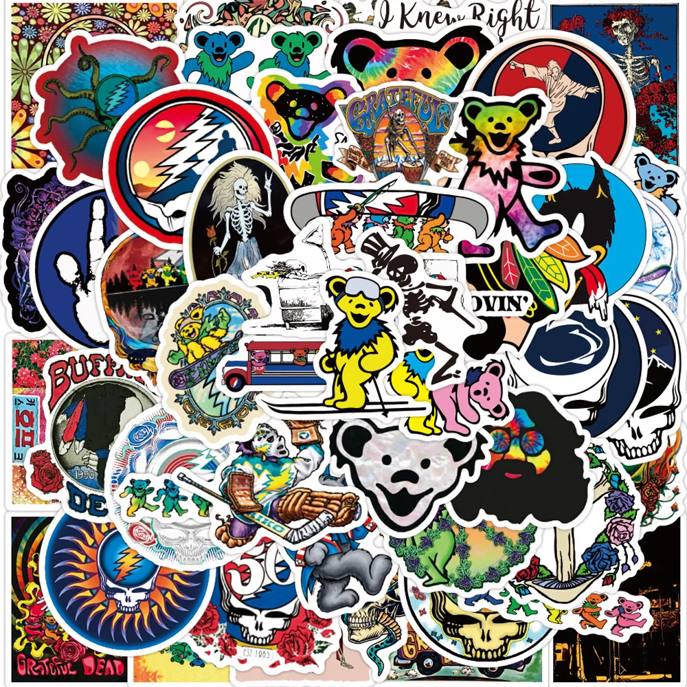 

10/30/50PCS Rock Music Grateful Dead Cool Stickers Aesthetic DIY Laptop Car Luggage Phone Waterproof Classic Toy Decal Sticker