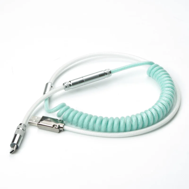 

Finished Flexible Coiled Paracord XLR Cable for Gameing Mechanical Keyboard HUB Type C Micro Mini USB With Techflex High Quality