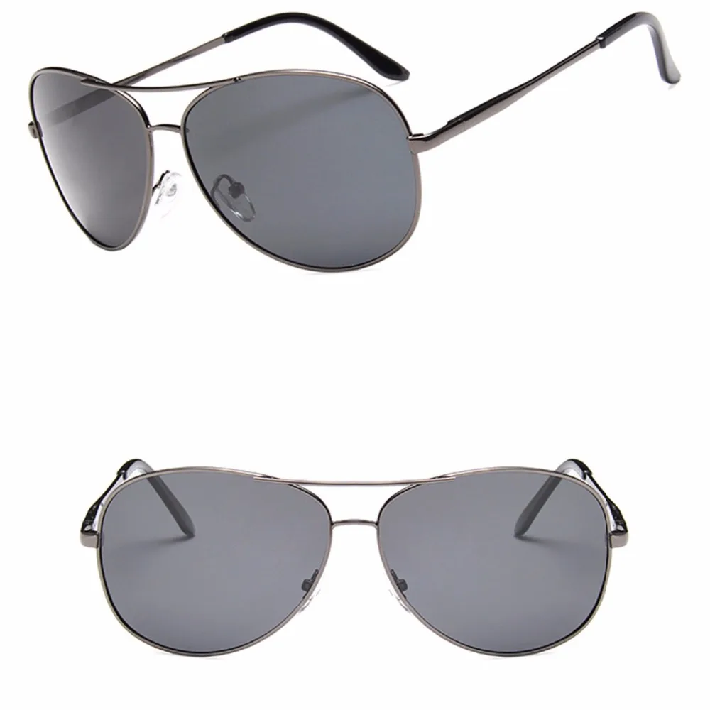 Большие металлические поляризационные солнцезащитные очки в металлической