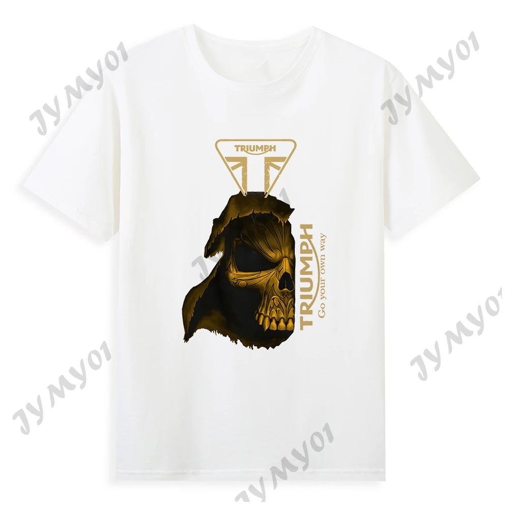 

Triumph Men T Shirt Motorcycle Logo Luxury Brand Top Best Quality Pure Cotton Short Sleeve Fashion Designer Men's Clothing