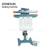 ZONESUN Pneumatic Foot Pedal Heat Sealing Machine DryWet Aluminum Foil Plastic Bag Heating Sealer Food Beverage Machinery