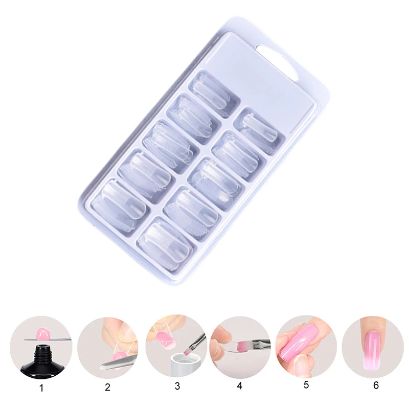 100 шт прозрачное полное покрытие формы для ногтей наращивание накладные ногти