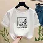 Футболка принцессы Mononoke с принтом Ghibli Studio Футболка женская Повседневная футболка с коротким рукавом Harajuku футболки