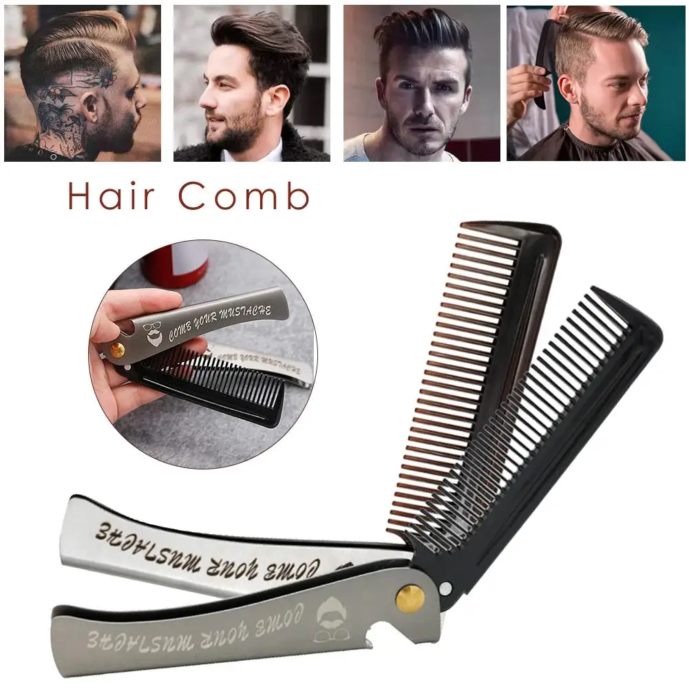 

Portable Pocket Clip Hair Beard Comb Stainless Steel Comb High Quality Convenient Smooth Comfortable Harmless Multi-functional