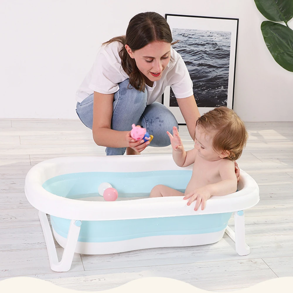 

Newborn Baby Folding Bath Tub Portable Folding Large Size Anti-Slip Bottom Baby Swim Tubs Portable Children Non-Slip Kid Bathtub