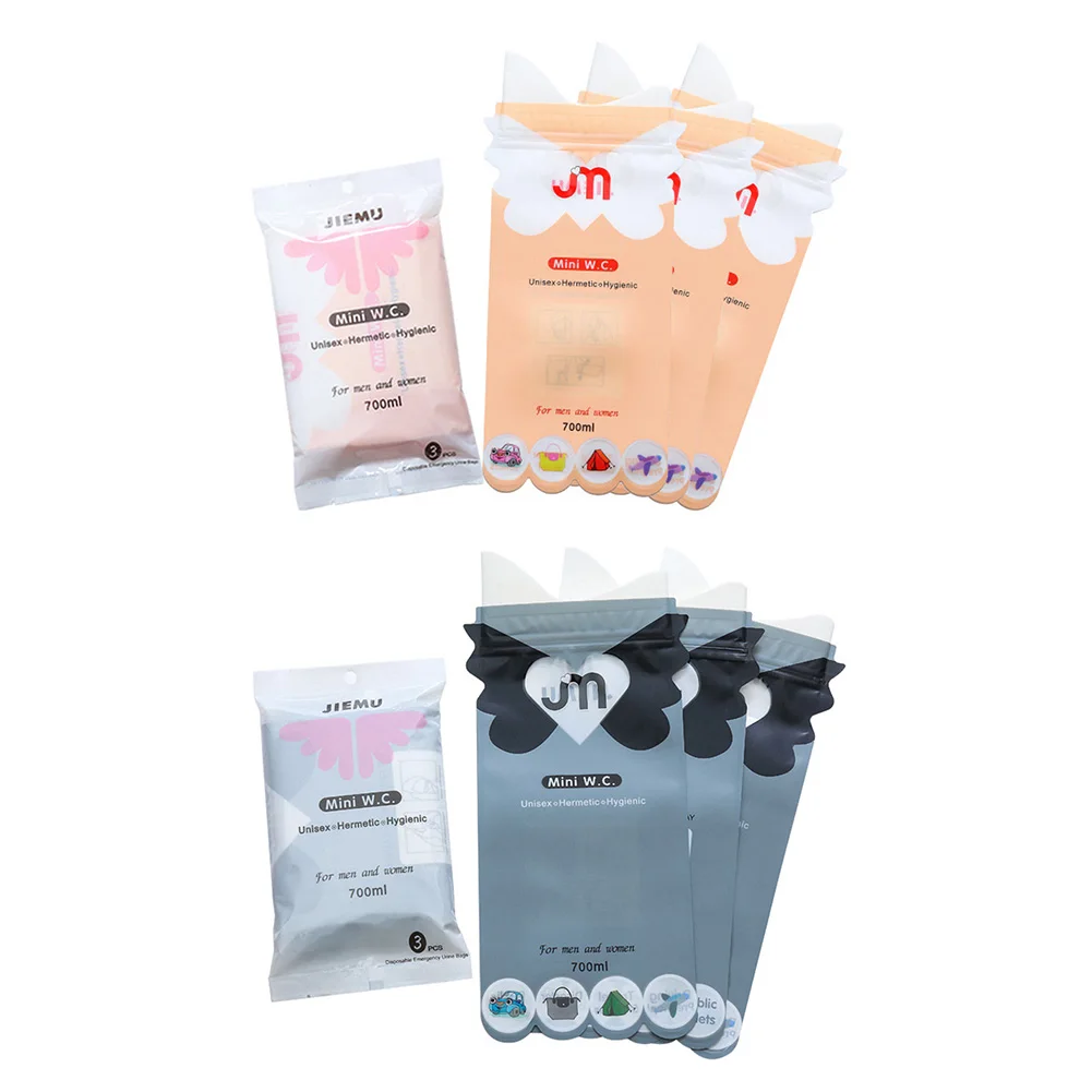 

3pcs Emergency Car Urine Vomit Bags Disposable Urinal for Travel Traffic Jam Emergency Portable Pee Bags Mini Vomit Bags