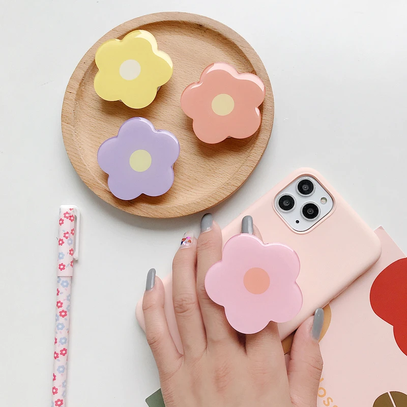 

New epoxy resin universal fresh and lovely flowers foldable airbag bracket mobile phone ring bracket mobile phone accessories