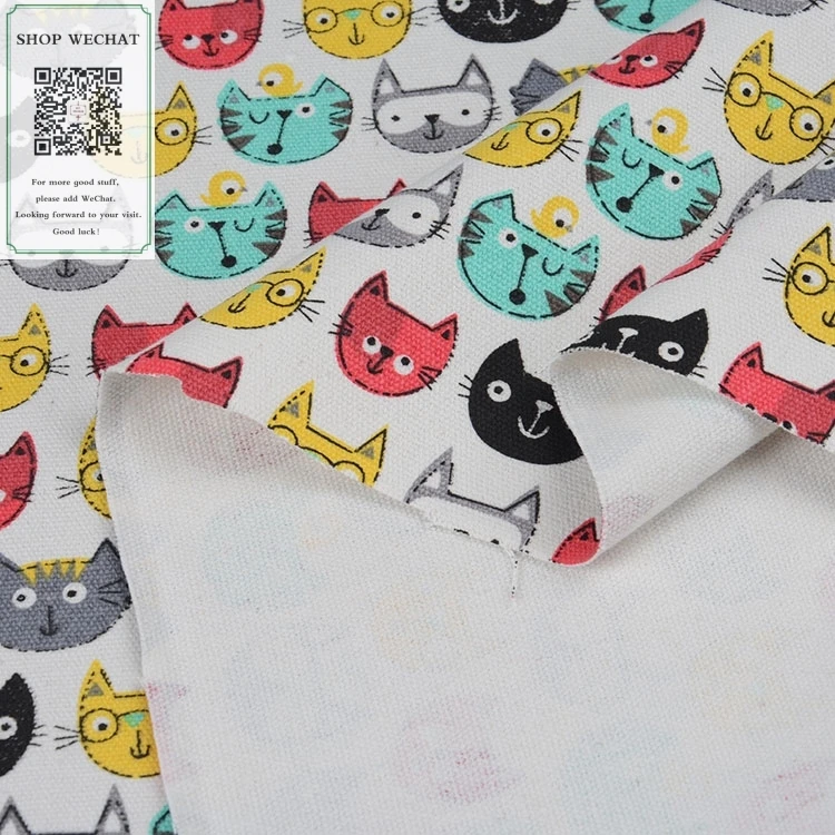 145 * 90CM Color Cat Head 12 Ann Printed Canvas DIY Handmade Cloth Backpack Pillow zuo dian bu | Аксессуары для одежды