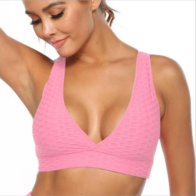 

2021 Sexy Sporty Bra For Women Yoga Sport Seamless Fitness Push Up Bra Femme Bralette Top Backless Tops Women