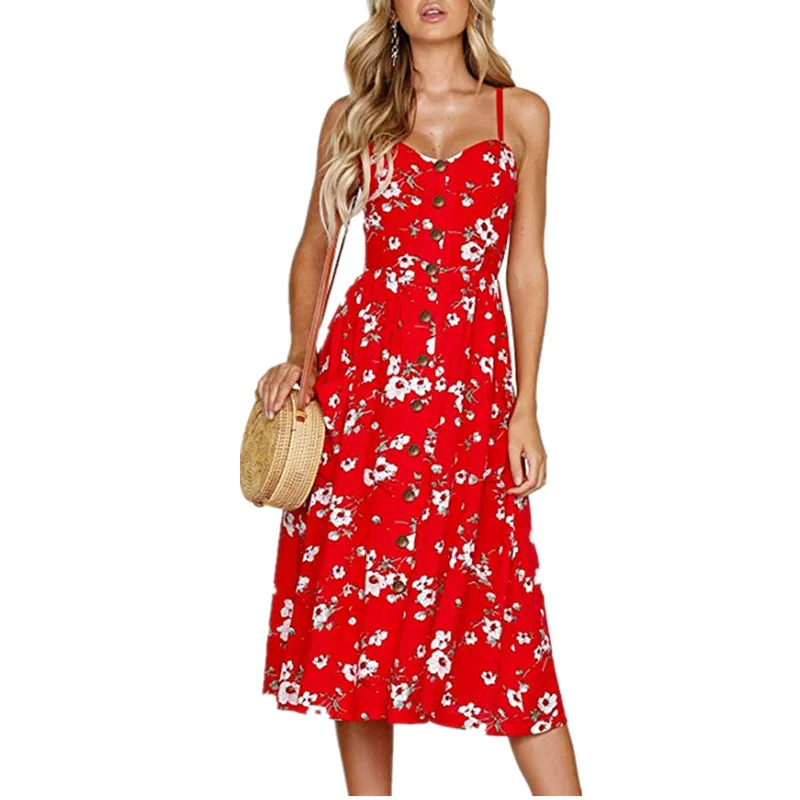 Уличные женские летние платья без рукавов на бретельках платье трапециевидной