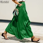 Размера плюс 2021 летние женские модные элегантные длинные юбки, леггинсы ZANZEA, повседневная юбка с карманами плиссированная юбка для женщин, Дамская обувь для отдыха, юбка для танцев, Jupe Femme 7