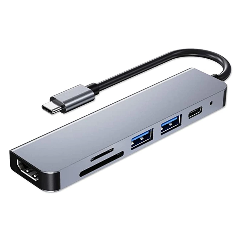 

USB-концентратор F19E 6 в 1 алюминиевый с 3 USB-портами 3,0