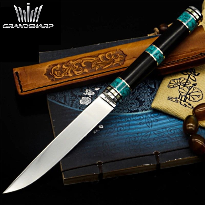 Охотничий Нож vg10 Высокоуглеродистая сталь фиксированное лезвие для кемпинга