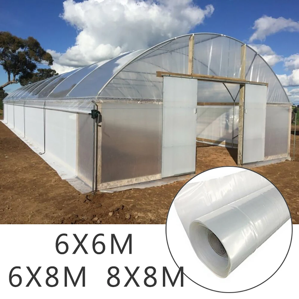 

4 Year 6 Mil Clear Plastic Greenhouse Poly Film Polytunnel Poly Hot House Cover Toughness, Weather-Resistant And Tear-Proof