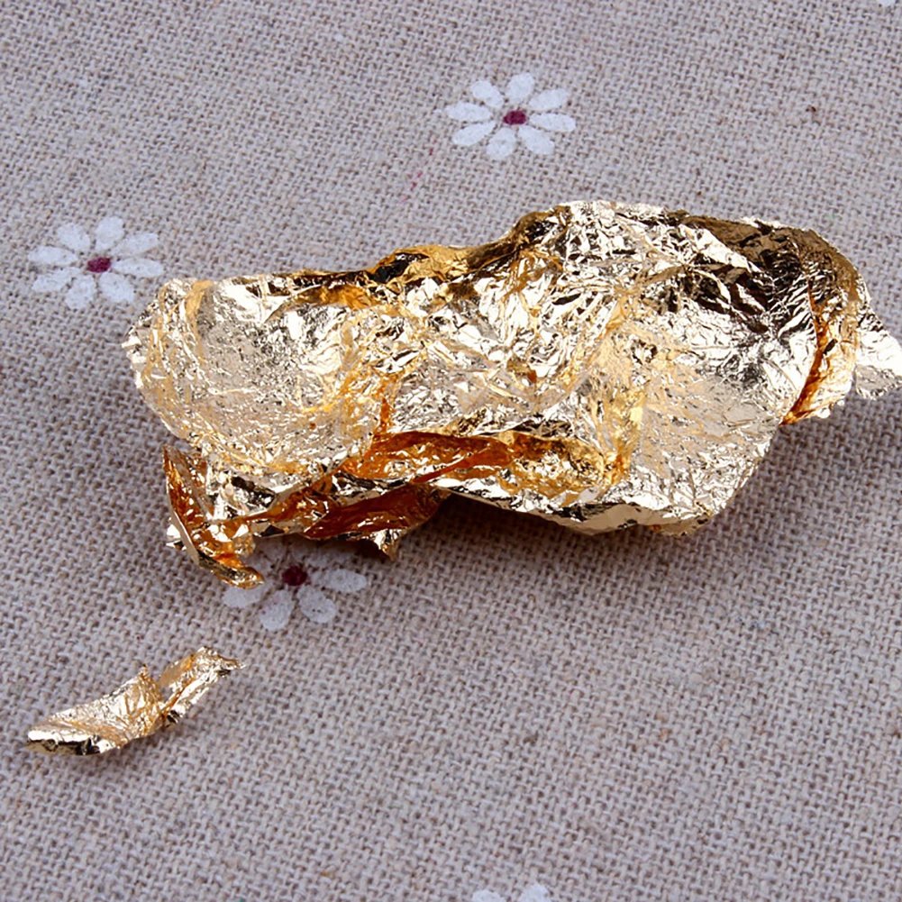 Новинка золотисто-серебряная бумага из фольги сделай сам 3D наклейки для ногтей