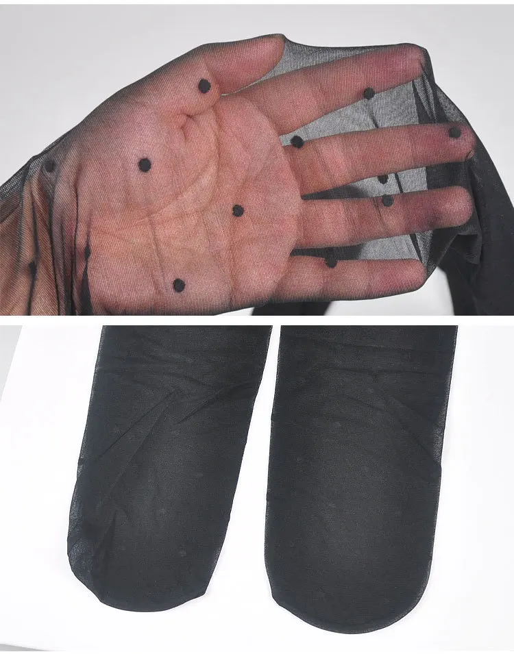 Женские сетчатые леггинсы KASURE черные прозрачные колготки в горошек для молодых